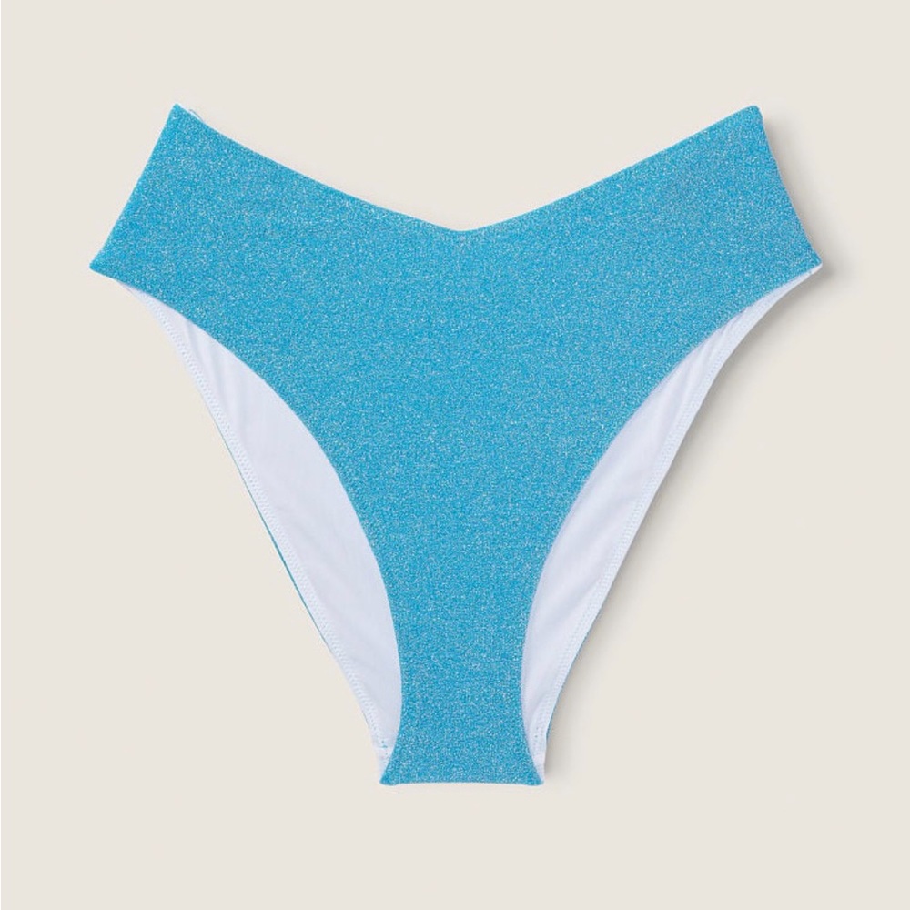 NWT Victoria’s Secret PINK Shimmer High Waist Cheeky Bikini Bottom, Medium (M)